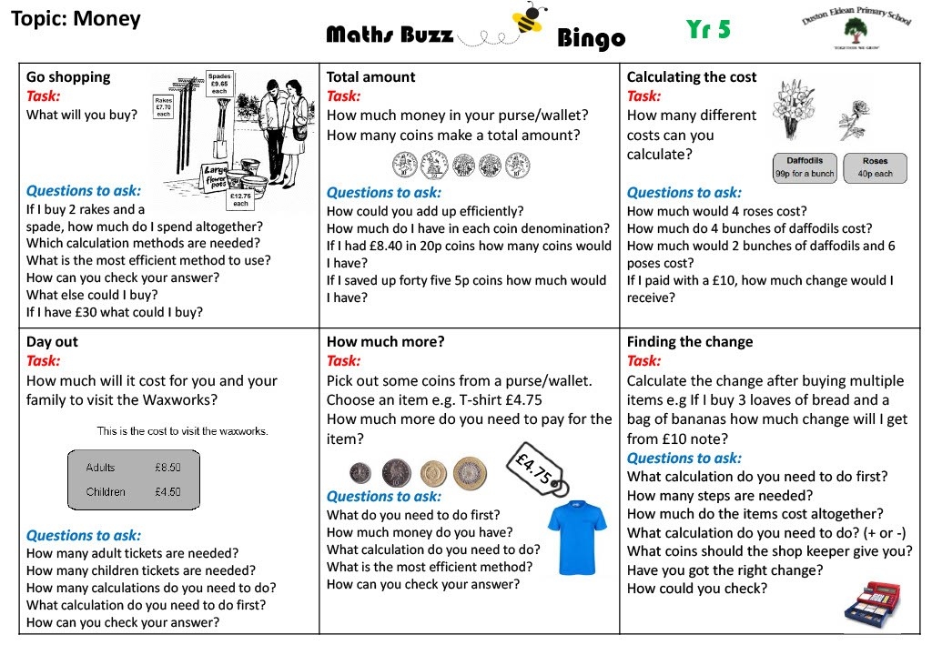 Maths Bingo Money Year 51024 1